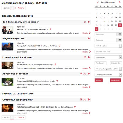 Veranstaltungskalender Demo 7